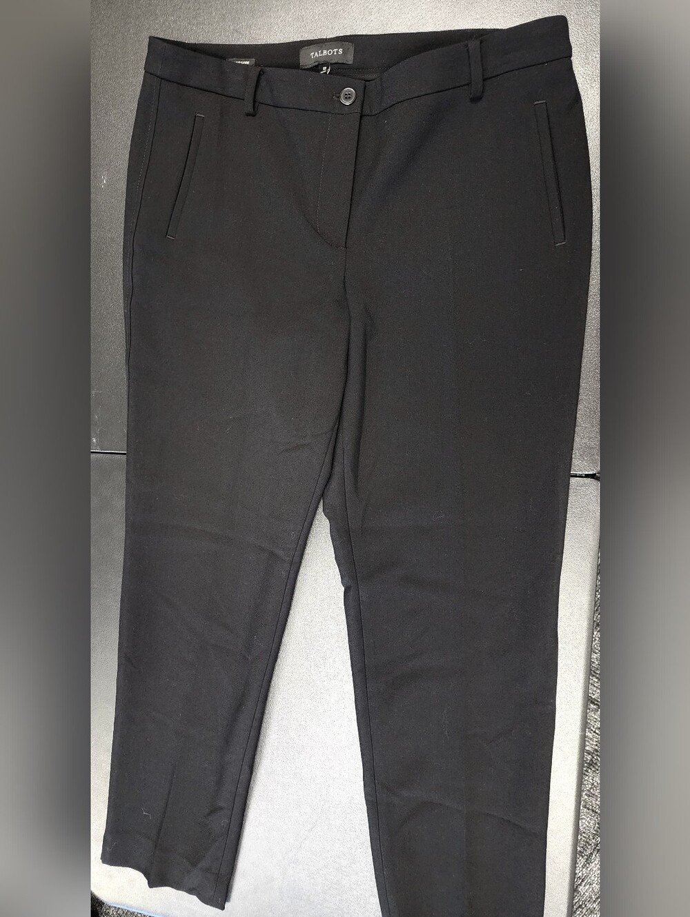 Talbots Ladies Sz 10 Black Dress Pants with Button Waist Nwt